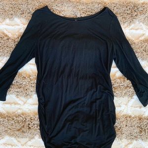 3/4 sleeve black maternity shirt
